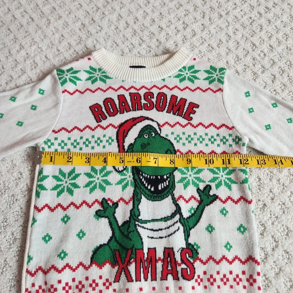 Disney Toy Story Rex Roarsome Xmas Holiday Sweater‎ Kids size 4T